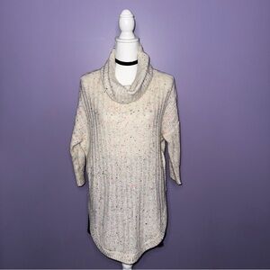 Express Speckled Cream Cowl Neck Sweater